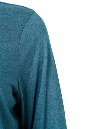Gemêleerde blouse met lange mouwen, Legion Blue Mel., Packshot image number 2