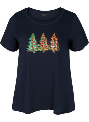 Kerst T-shirt met pailletten, Night Sky, Packshot image number 0