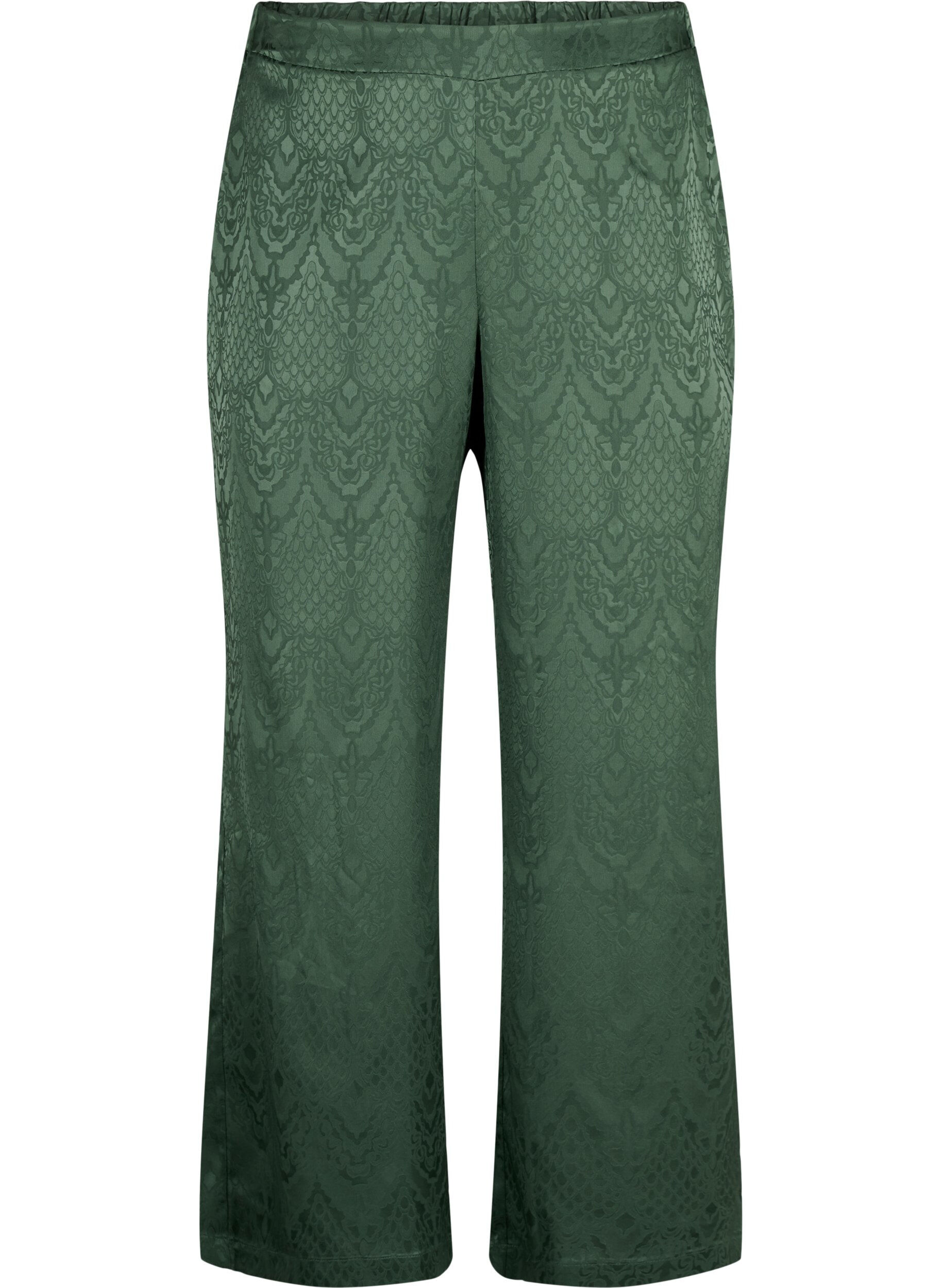 Zizzi Pantalon avec motif textur&eacute;, Duck Green, Packshot image number 0