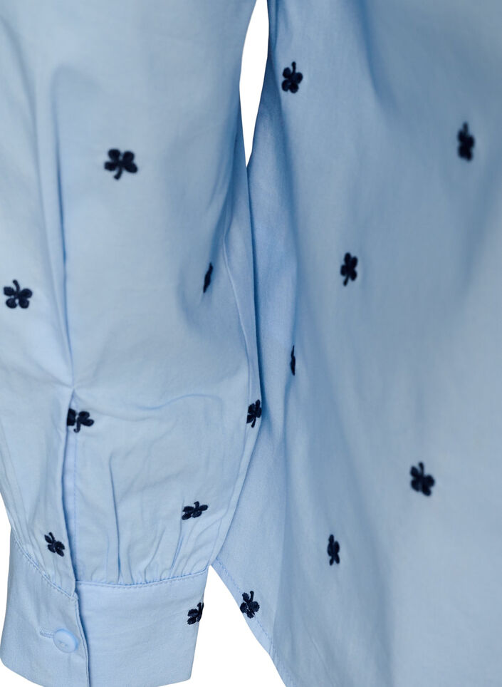 Chemise avec cerises brod&eacute;es, Bleu Clair, Packshot image number 3