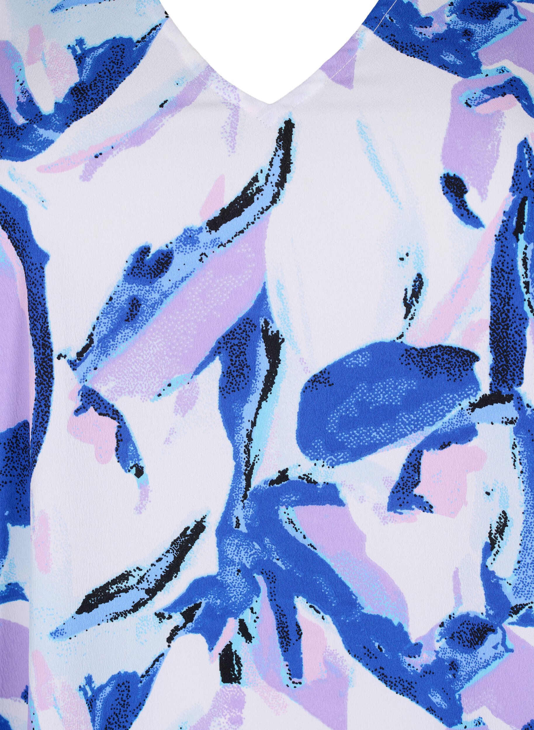 ZizziFLASH - Jurk met V-hals en print, Snow White Flower, Packshot image number 2