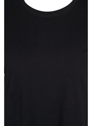 Chemise de nuit t-shirt en coton uni, Black, Packshot image number 2
