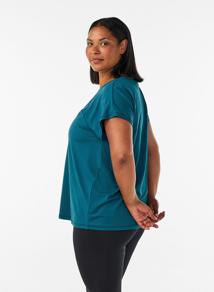 Effen gekleurd trainingsshirt, Groen, Model image number 2