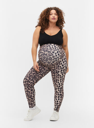 Legging de grossesse avec imprimé léopard, Black Leo AOP, Model image number 0