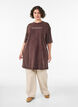 Robe T-shirt ample avec effet d&eacute;lav&eacute;, Marron, Model image number 1