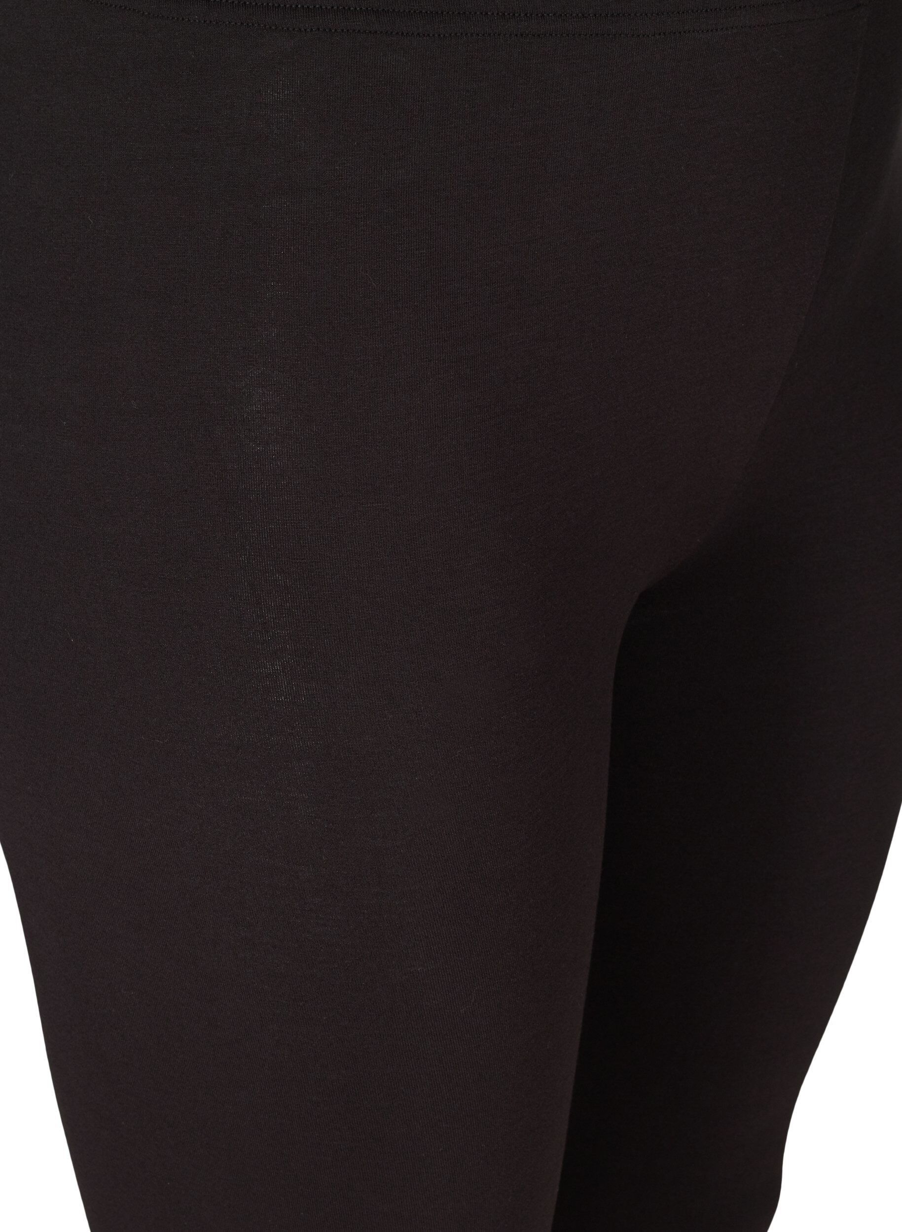 Zizzi Legging 3/4 basique avec d&eacute;tail froiss&eacute;, Black, Packshot image number 2