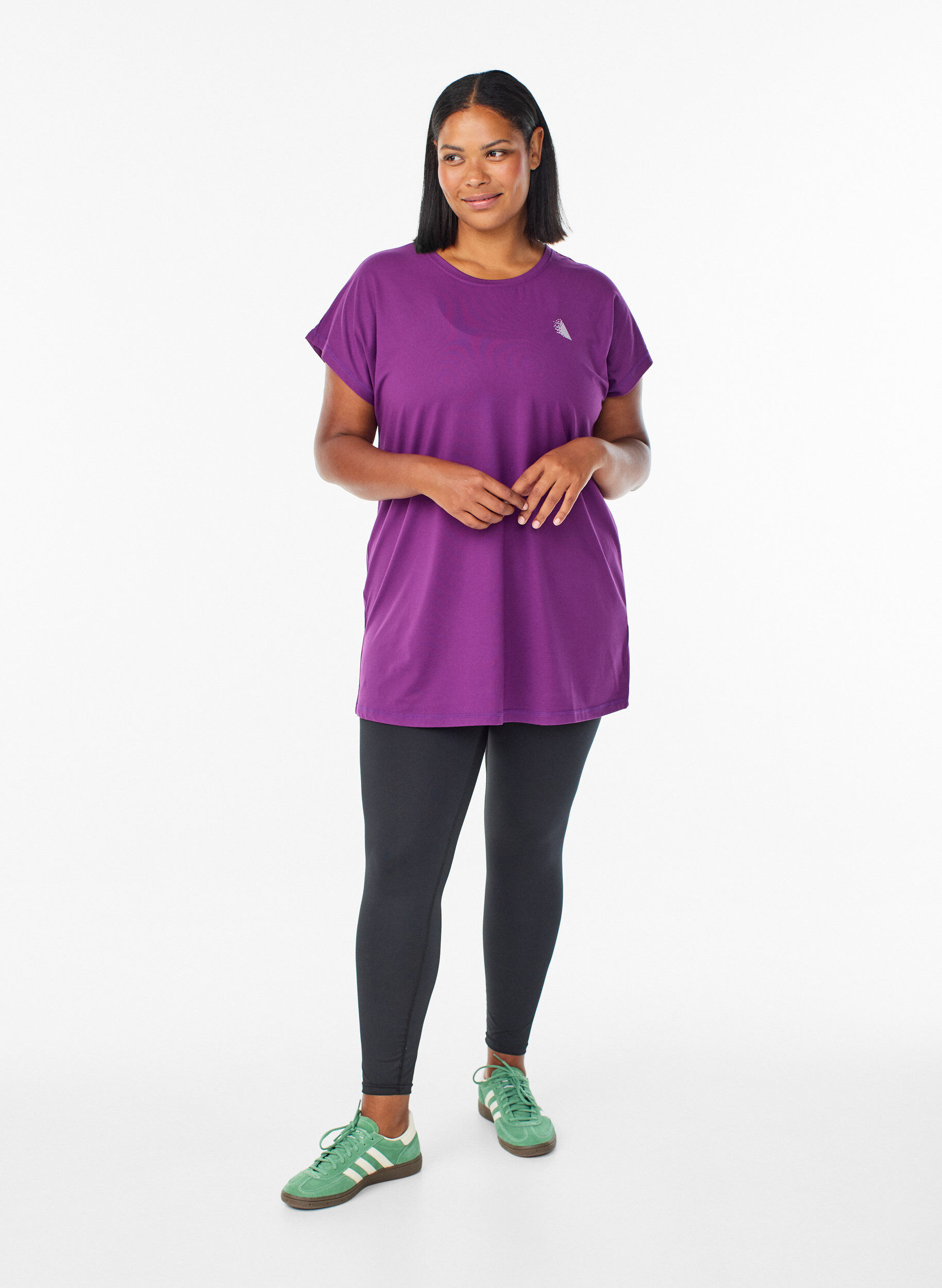 ZizziT-shirt long de sport, Violet, Model image number 1