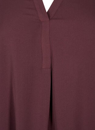 Effen blouse met v-hals, Fudge, Packshot image number 2