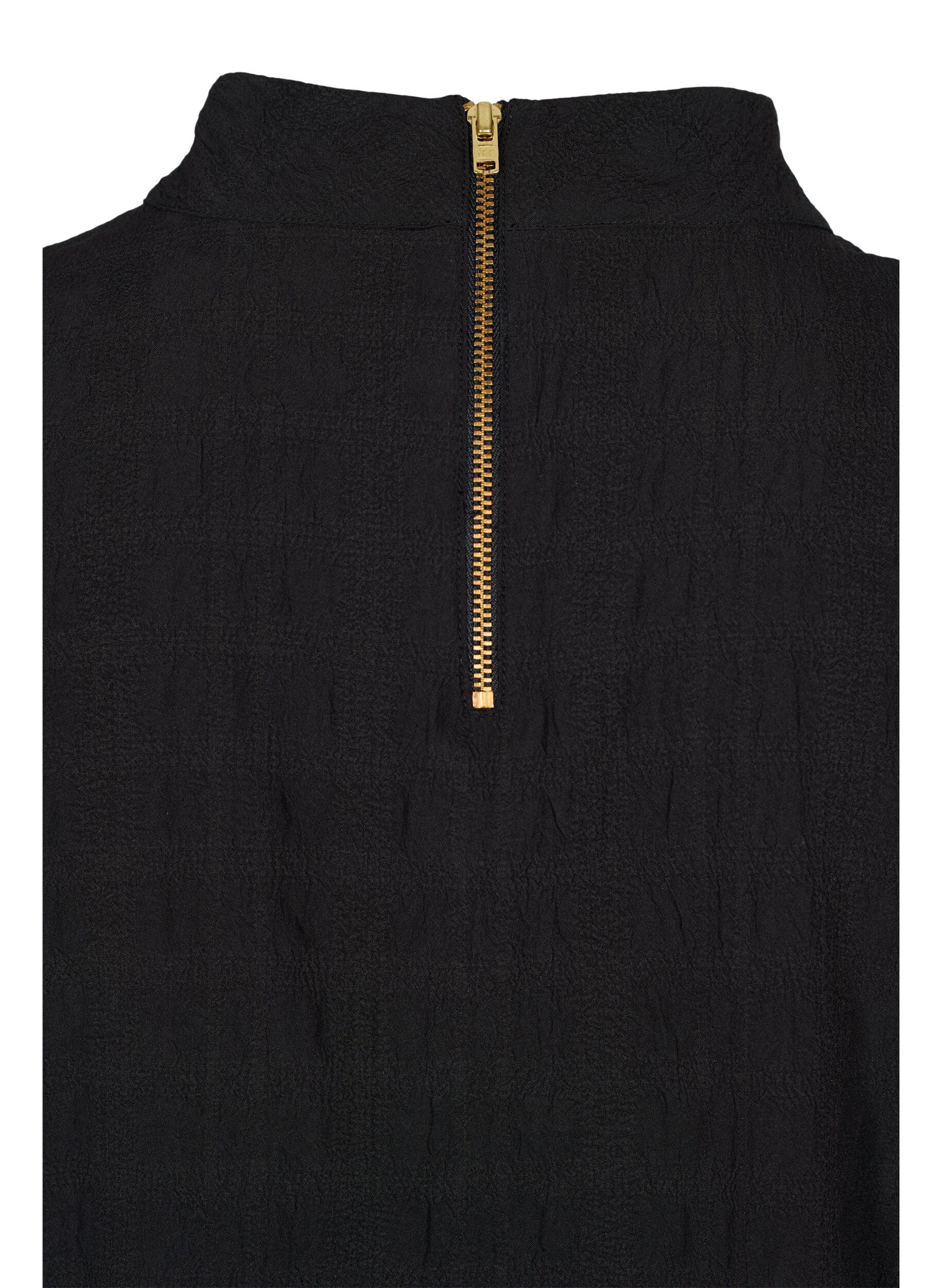 ZizziBlouse met hoge hals en 3/4 mouwen, Black, Packshot image number 3