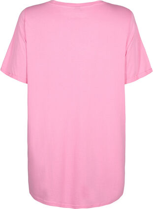 T-shirt à col en V surdimensionné de couleur unie, Rosebloom, Packshot image number 1