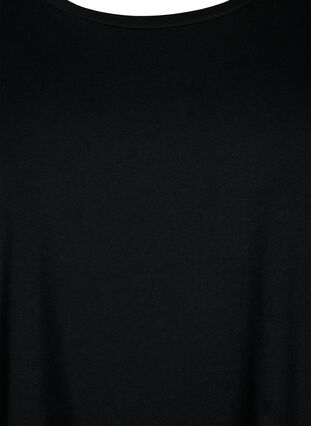 T-shirt en coton de base à manches 3/4, Black, Packshot image number 2