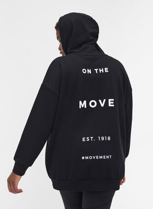 Sweatshirt met capuchon en print, Black Move, Model image number 1