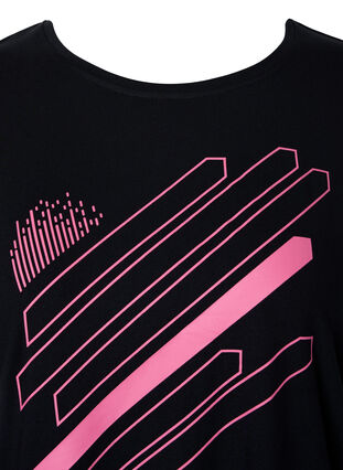T-shirt d'entraînement à manches courtes avec impression, Black/Pink Print, Packshot image number 2