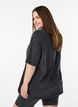 Sporty katoenen T-shirt met een gewassen effect, Zwart, Model image number 2