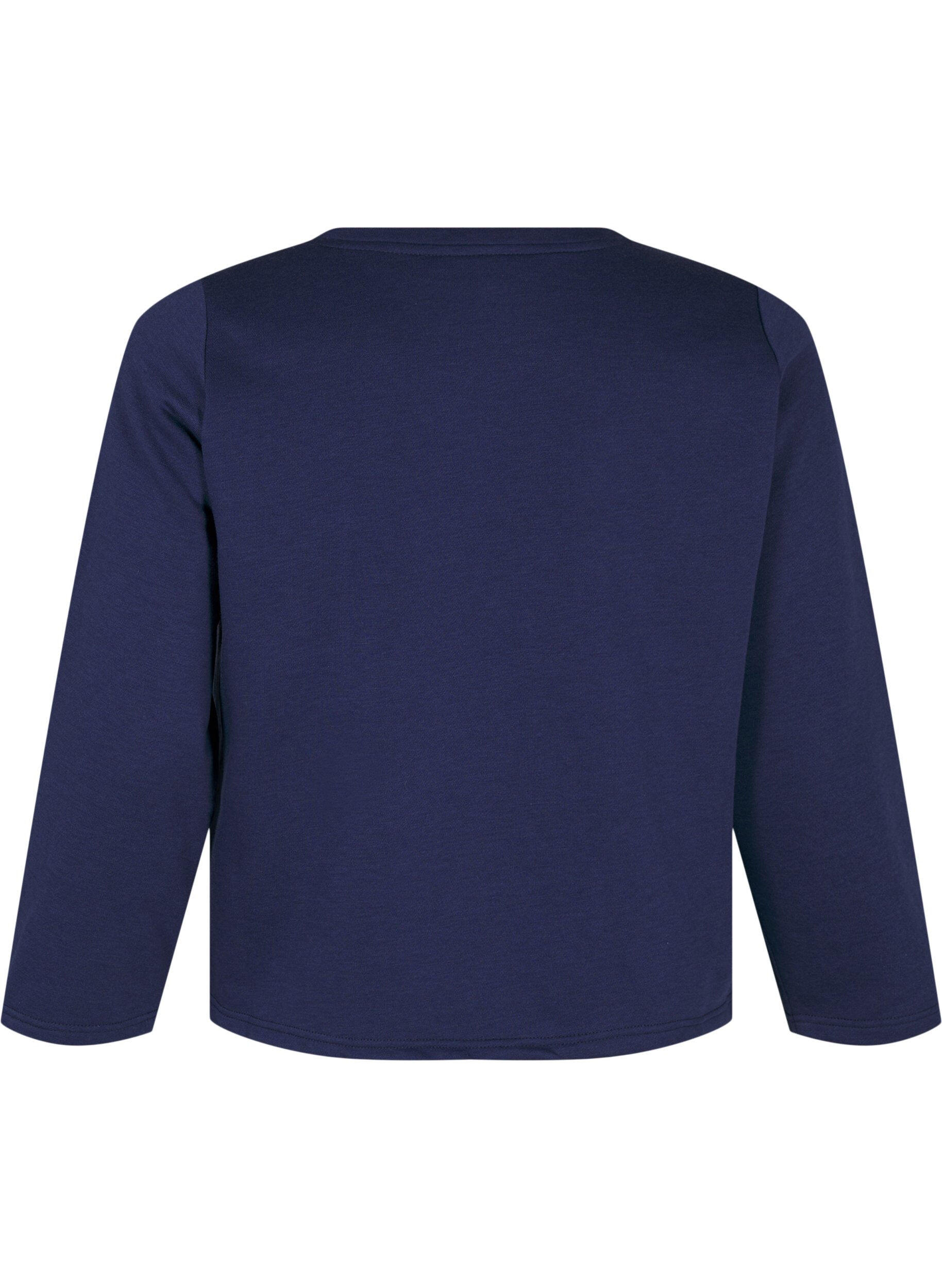 ZizziKort sweatshirt met pareldetails, Blauw, Packshot image number 1