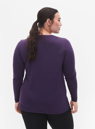 Sport shirt met lange mouw, Purple Plumeria, Model image number 1