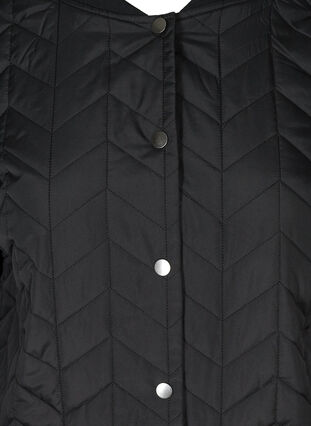 Veste longue matelassée avec fermeture à bouton, Black, Packshot image number 2