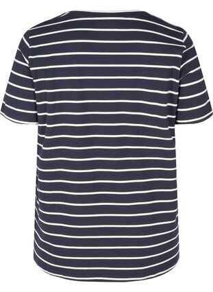 T-shirt rayé en coton, Night Sky w. Egret , Packshot image number 1