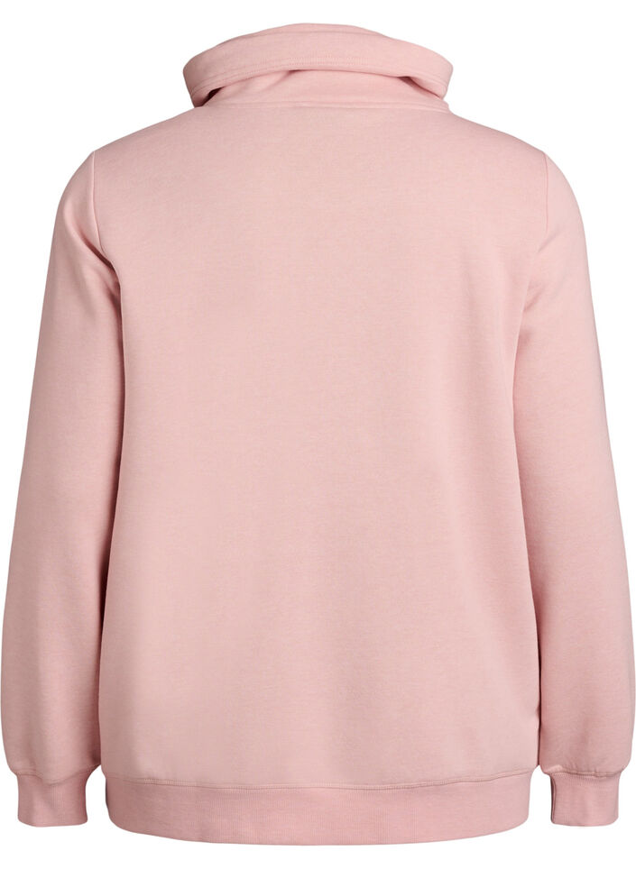 Sweatshirt met hoge kraag en zakken, Rood, Packshot image number 1