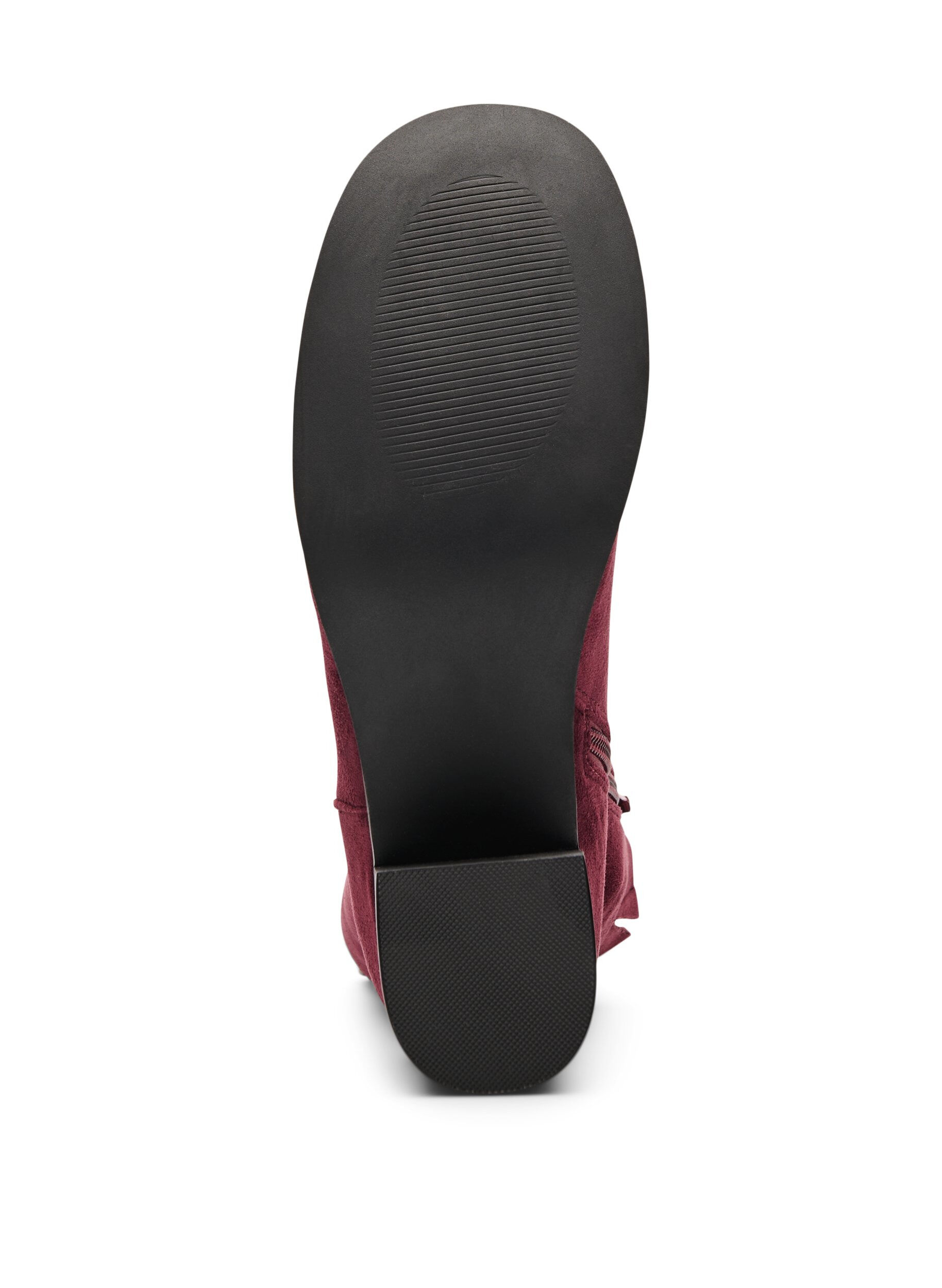 ZizziWide fit - Enkellaars in imitatiesu&egrave;de met een ronde neus, Rood, Packshot image number 3