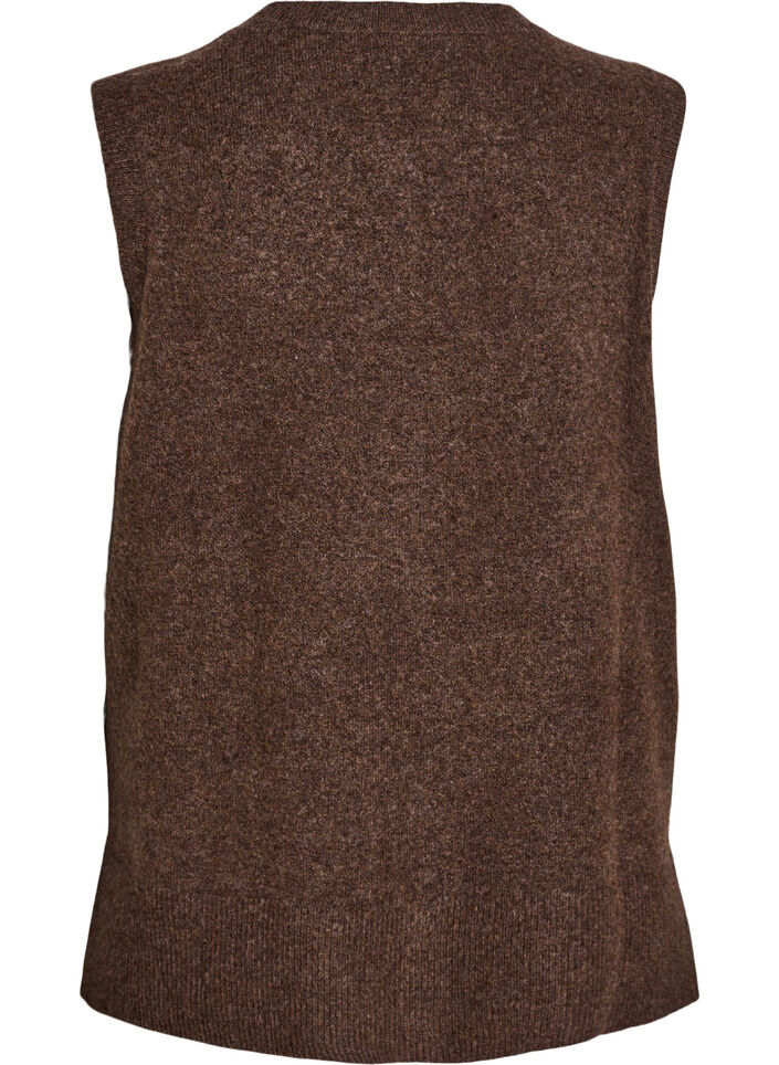 Gilet tricot&eacute; avec bords c&ocirc;tel&eacute;s, Vert fonc&eacute;, Packshot image number 1