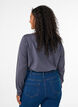 T-shirt met lange mouwen, V-hals en knopen, Grijs, Model image number 2