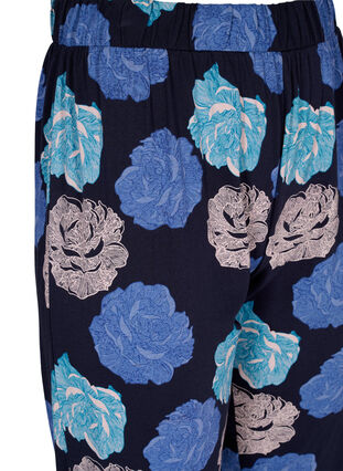 Pantalon de pyjama en coton avec imprimé floral, Blue Flower, Packshot image number 2