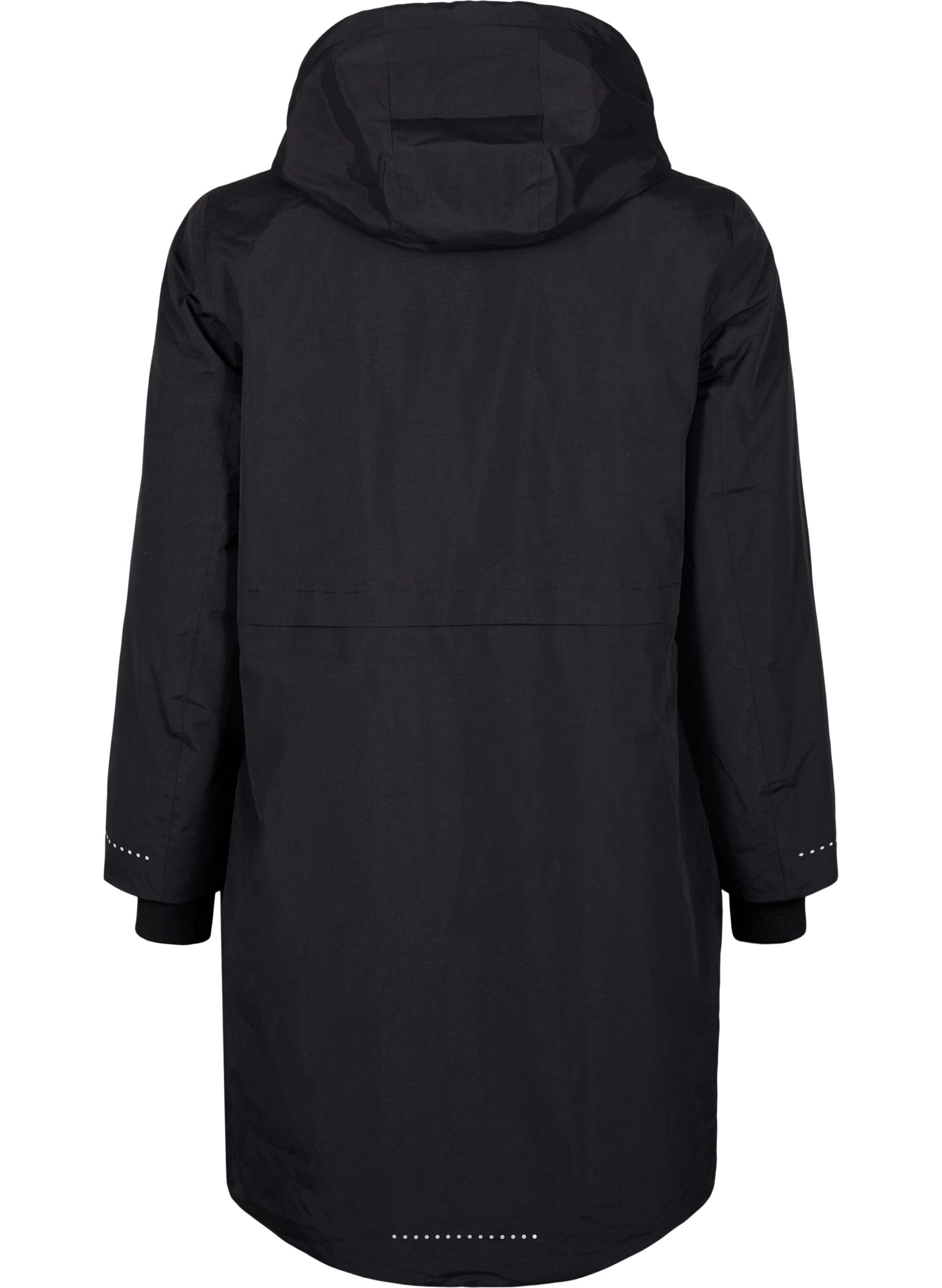 Zizzi Parka fonctionnel avec d&eacute;tails r&eacute;fl&eacute;chissants, Black, Packshot image number 1