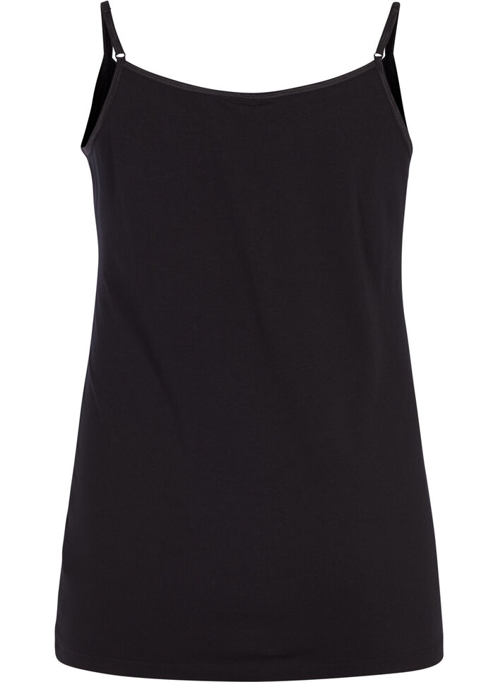 Basic top met dunne bandjes, Black, Packshot image number 1