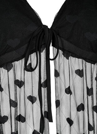 Robe de nuit transparente avec motif, Black, Packshot image number 2