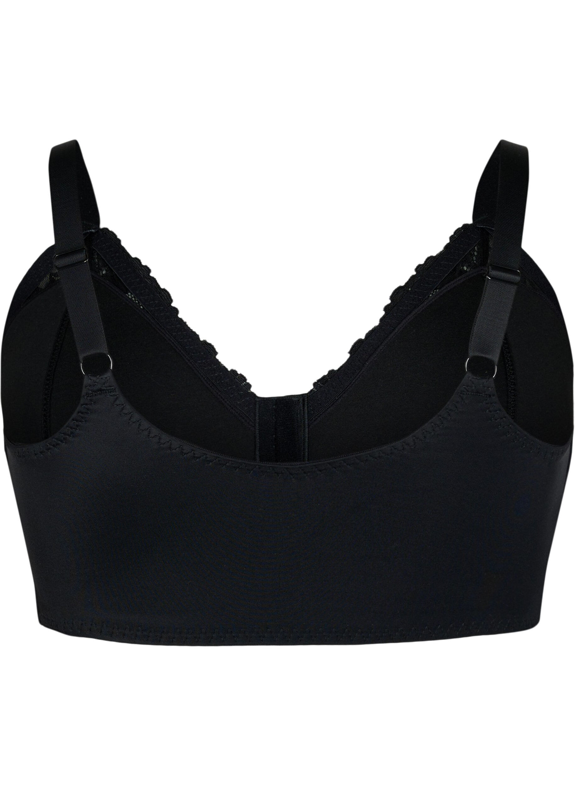 Zizzi Soutien-gorge en dentelle avec fermeture sur le devant, Black, Packshot image number 1