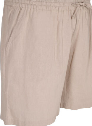 Short ample en coton mélangé avec du lin, Simply Taupe, Packshot image number 2