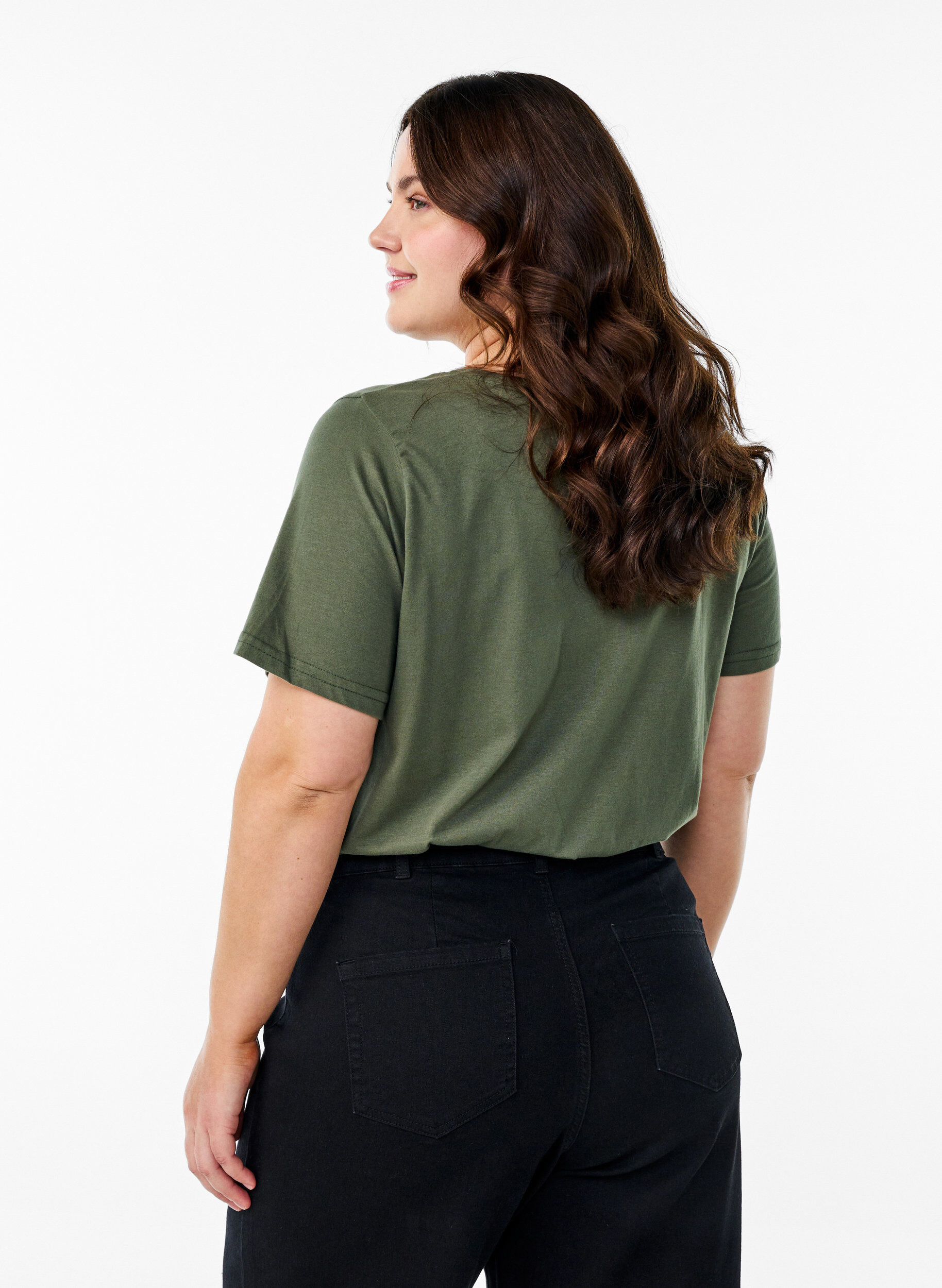 Zizzi FLASH &ndash; T-shirt avec motif, Vert Kaki, Model image number 2