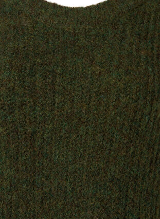 Gebreide trui met wol en raglanmouwen, Winter Moss, Packshot image number 2