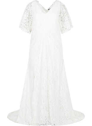 Robe de mariée en dentelle avec fente, Star White, Packshot image number 0
