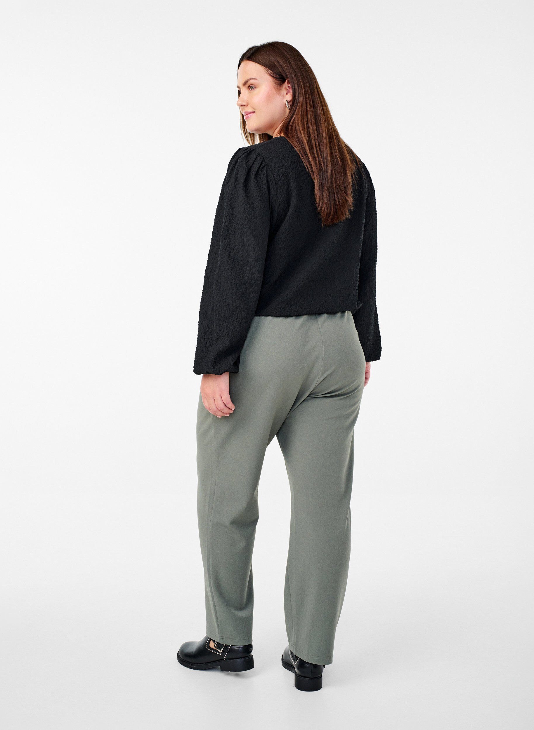 ZizziPantalon &agrave; coupe droite, Gris anthracite, Model image number 1