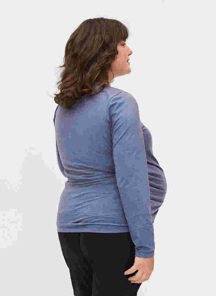 Blouse de grossesse basique à manches longues, Nightshadow Blue, Model image number 1