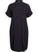 Robe chemise longue avec manches courtes, Noir, Packshot image number 0