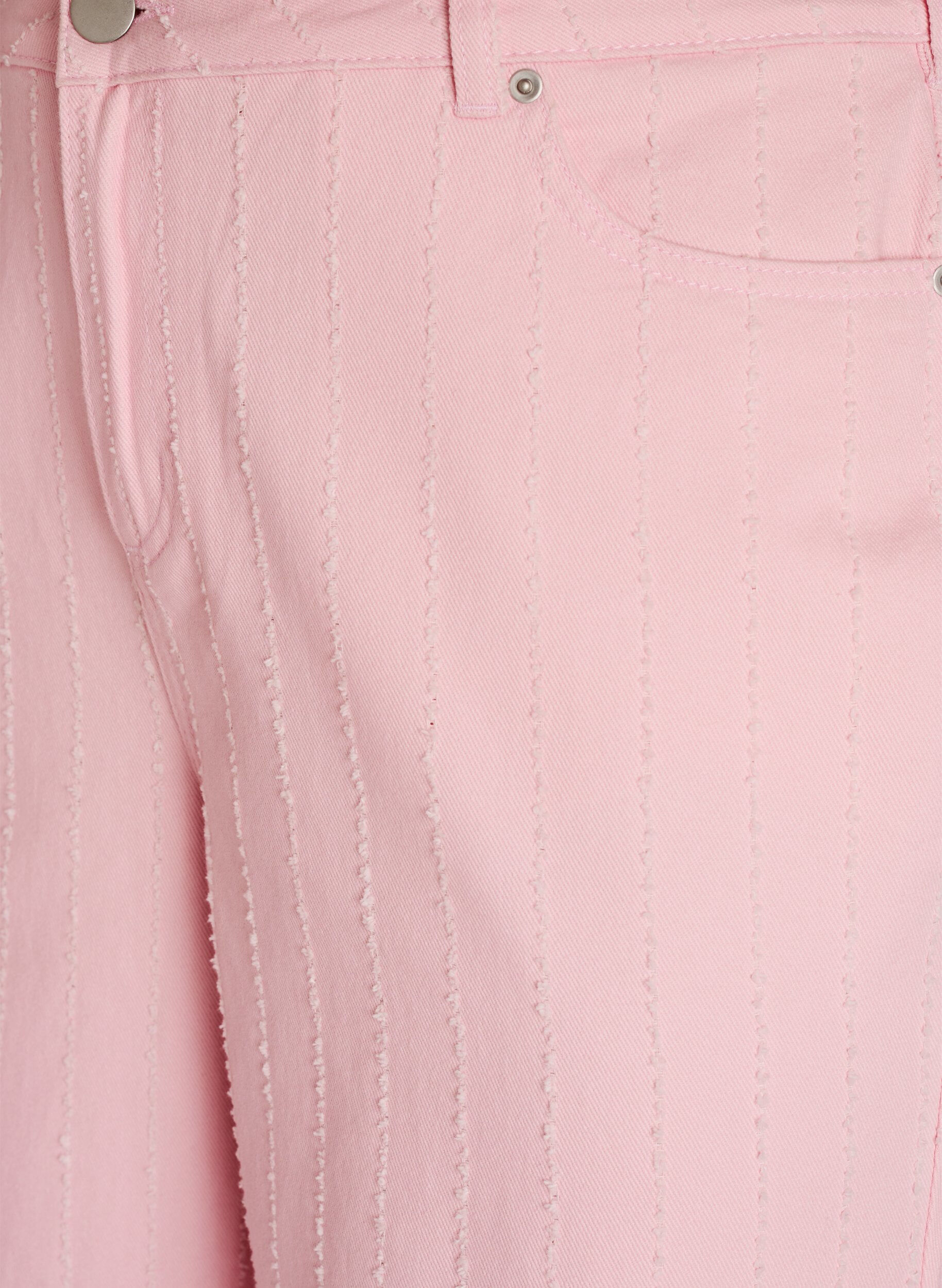 ZizziMyra jeans in gekleurd denim met wide fit en een gestructureerd patroon, Rood, Packshot image number 2