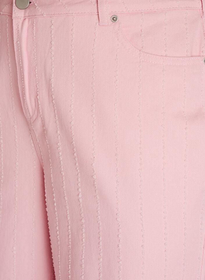 Myra jeans in gekleurd denim met wide fit en een gestructureerd patroon, Rood, Packshot image number 2