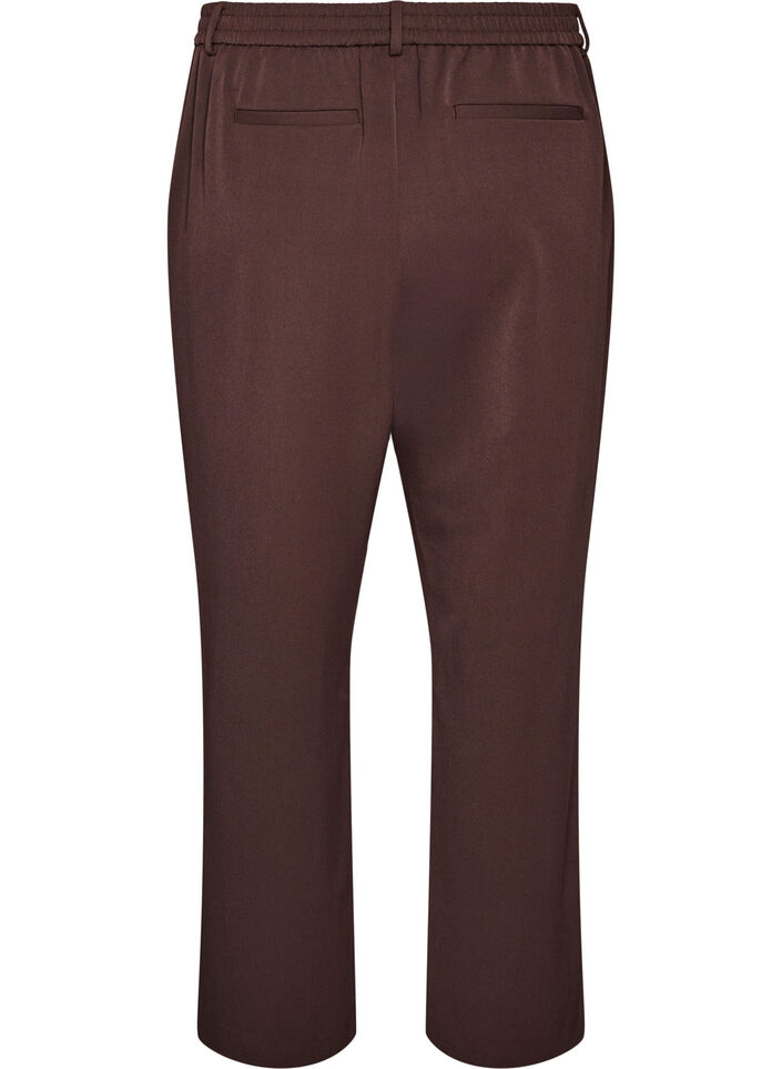 Hoogtailleerde pantalon met rechte pasvorm, Bruin, Packshot image number 1