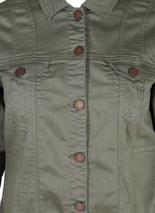 Korte gekleurde denim jas, Agave Green, Packshot image number 2