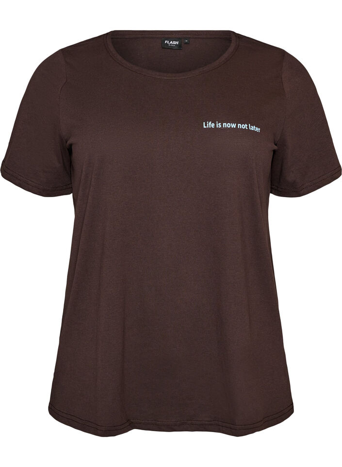 T-shirt imprim&eacute;, Marron, Packshot image number 0