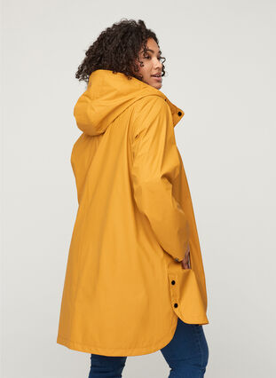 Regenjas met capuchon en zakken, Spruce Yellow, Model image number 1