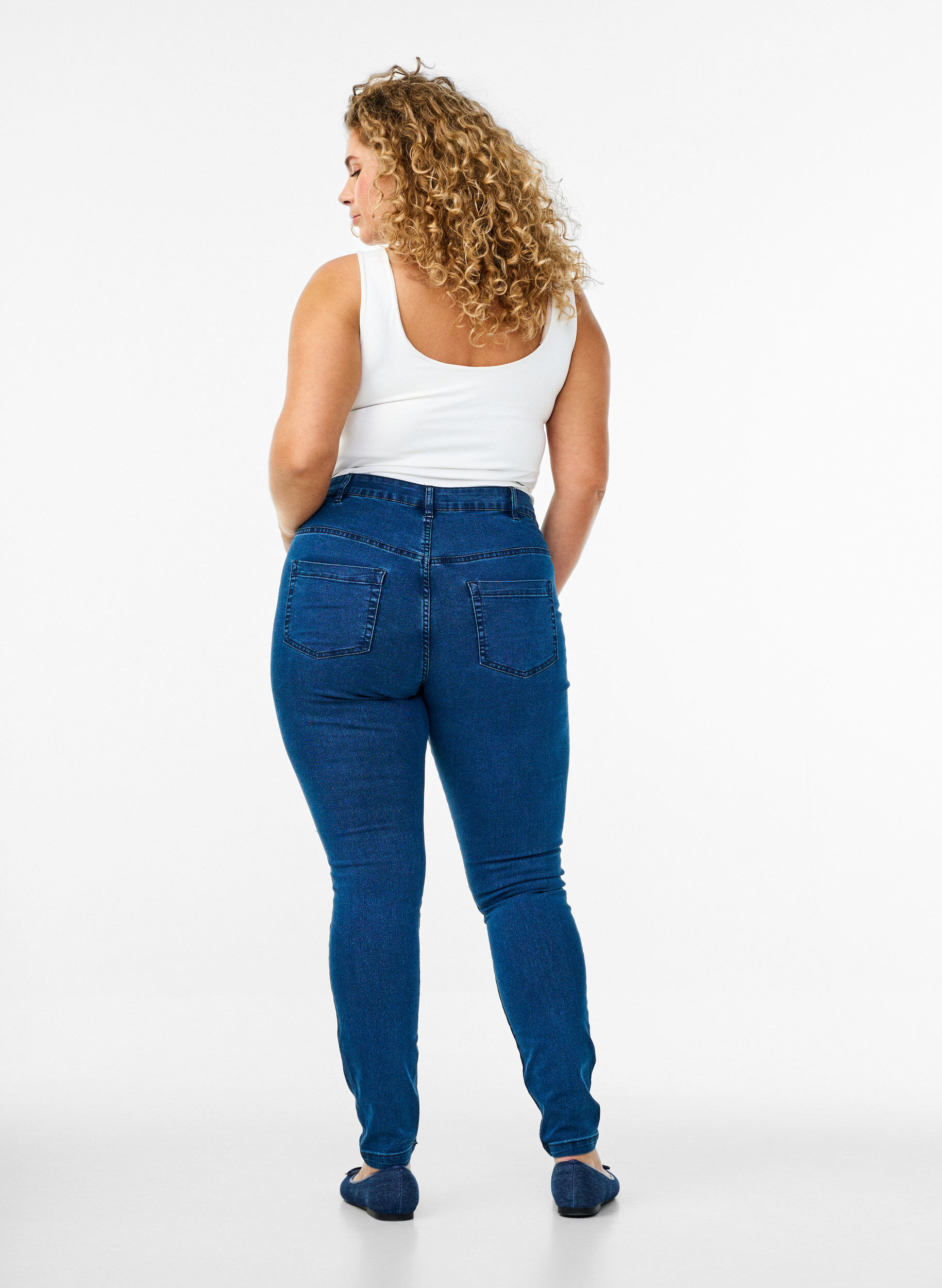 Zizzi Jean Amy super slim taille haute, Bleu, Model image number 1