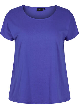 T-shirt en mélange coton, Dazzling Blue, Packshot image number 0