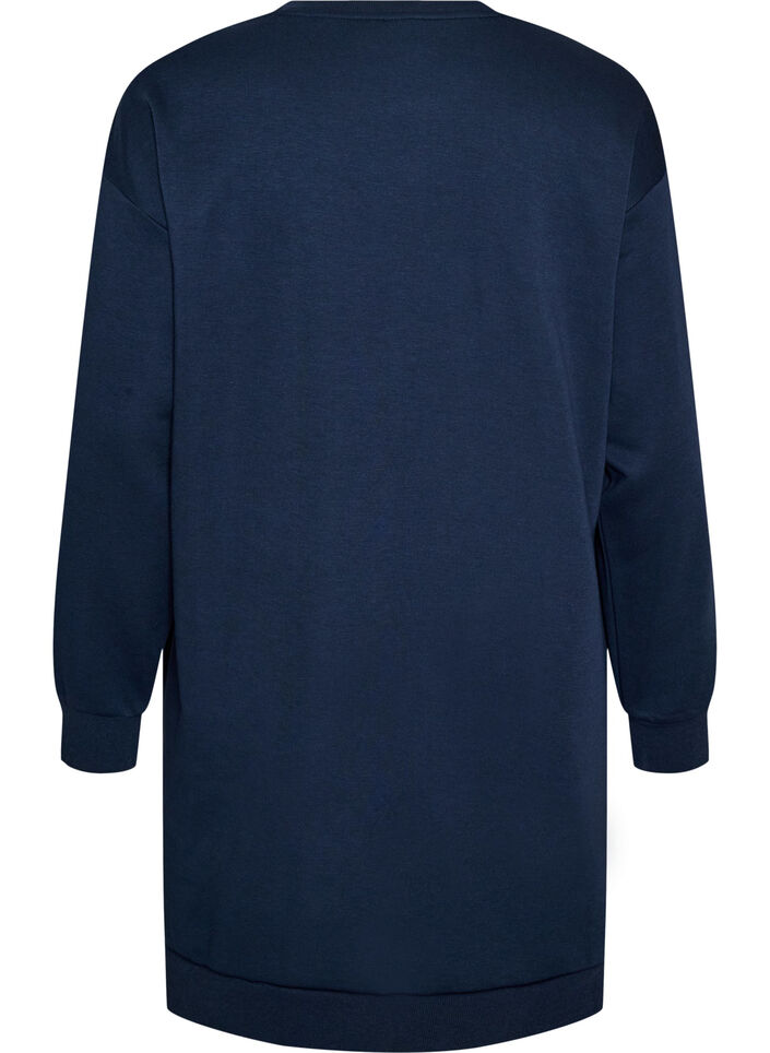 Robe sweat ample avec poches, Bleu, Packshot image number 1