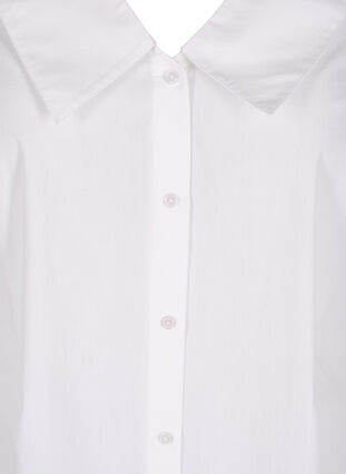 Chemise longue en coton à grand col, Bright White, Packshot image number 2