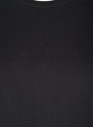 Tunique en coton uni à manches 2/4, Black, Packshot image number 2