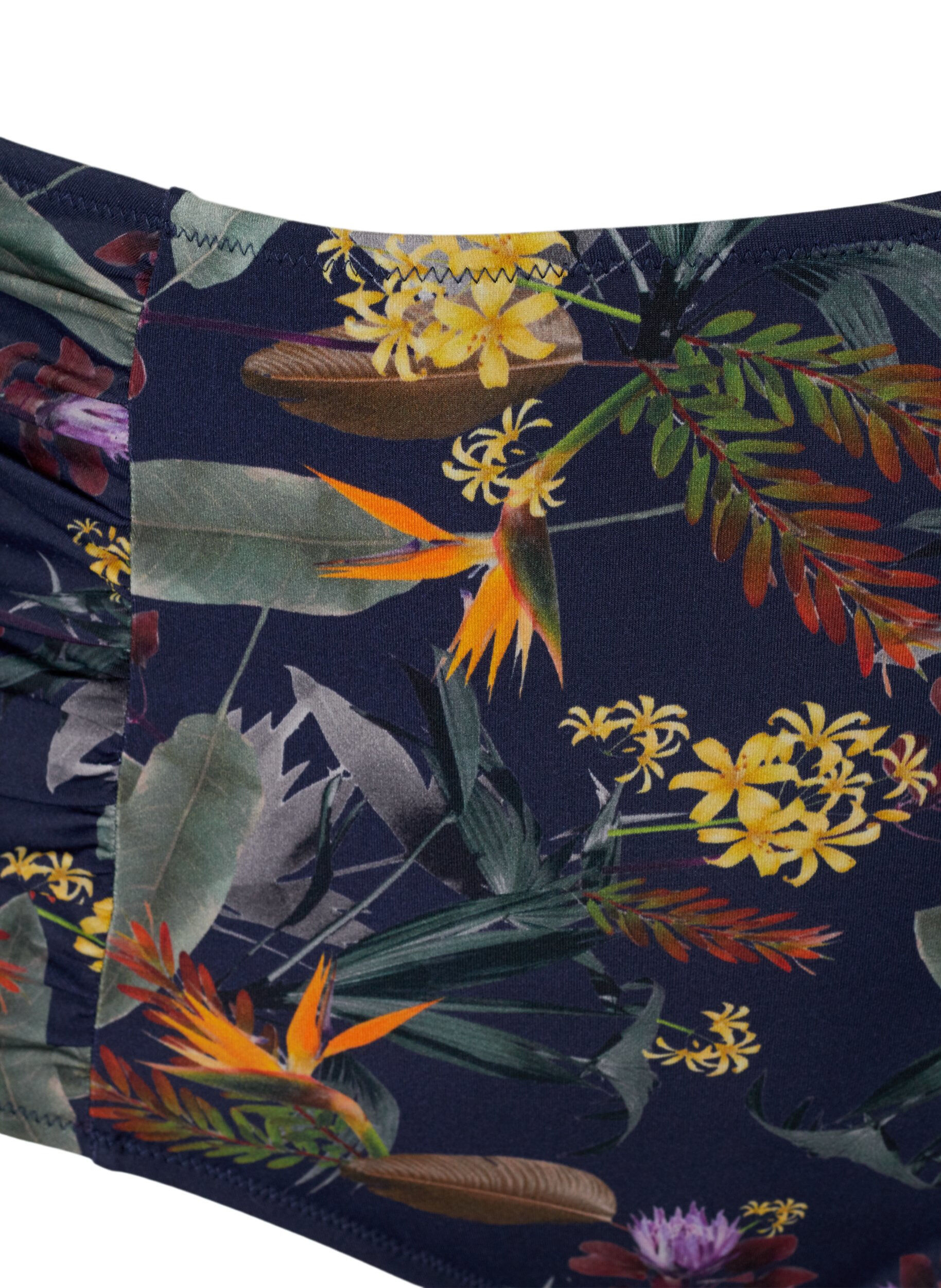 ZizziBikinibroekje met hoge taille en bloemenprint, Night Sky Flower, Packshot image number 2